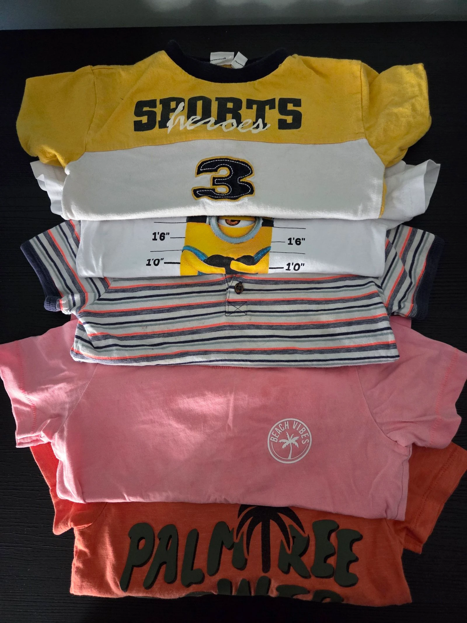 5 Tshirts korte mouw - maat 92